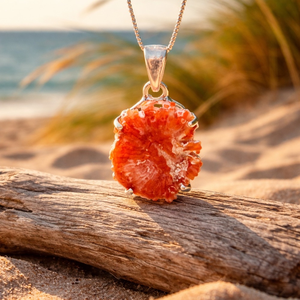 Red Horn Coral Necklace - Picture 8 of 11